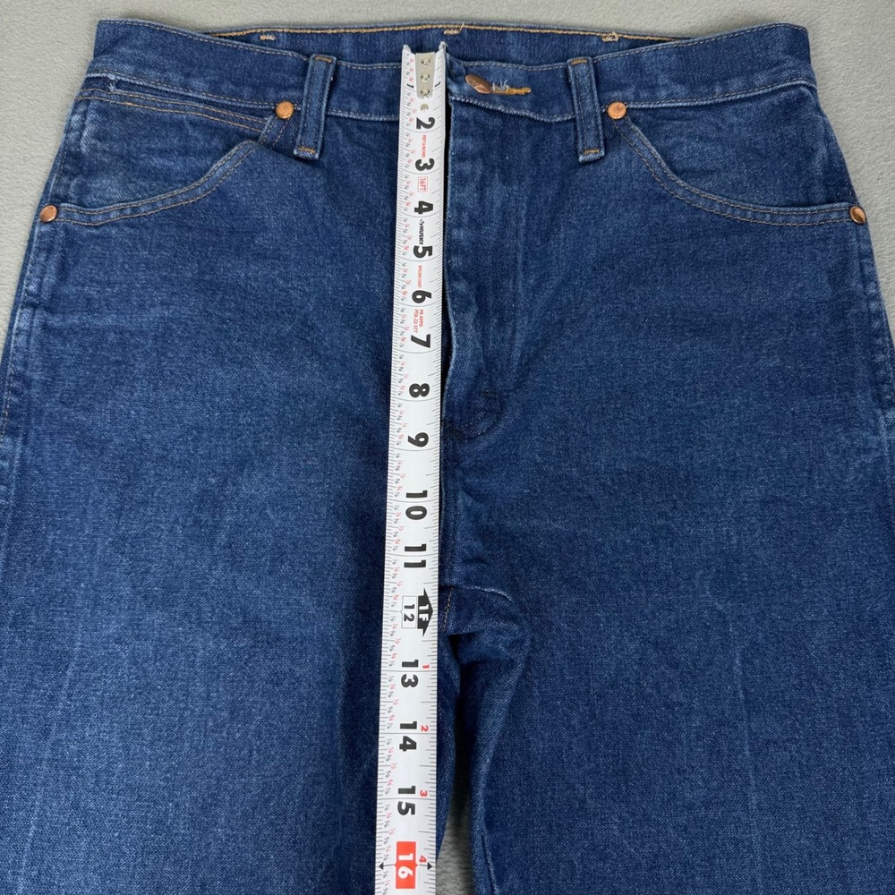 Vintage Wrangler Jeans Mens 31x34 Cowboy Cut 13MWZ Original Fit Dark Wash Denim - Picture 7 of 8